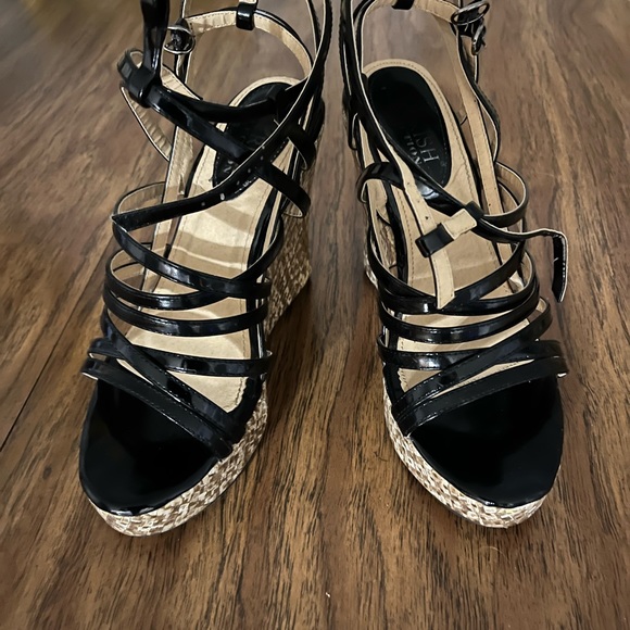 Cherish Collection Cherish Collection Polina black 7.5 wedge sandal cork - Picture 4 of 8